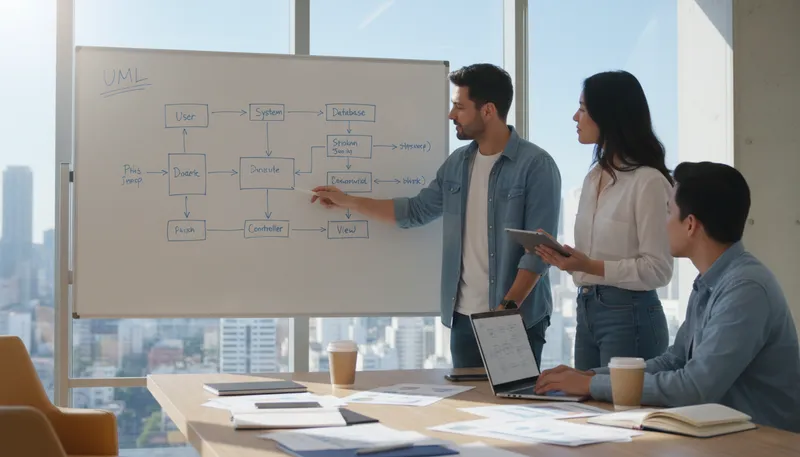 Illustration of uml: Unified Modeling Language for software design.