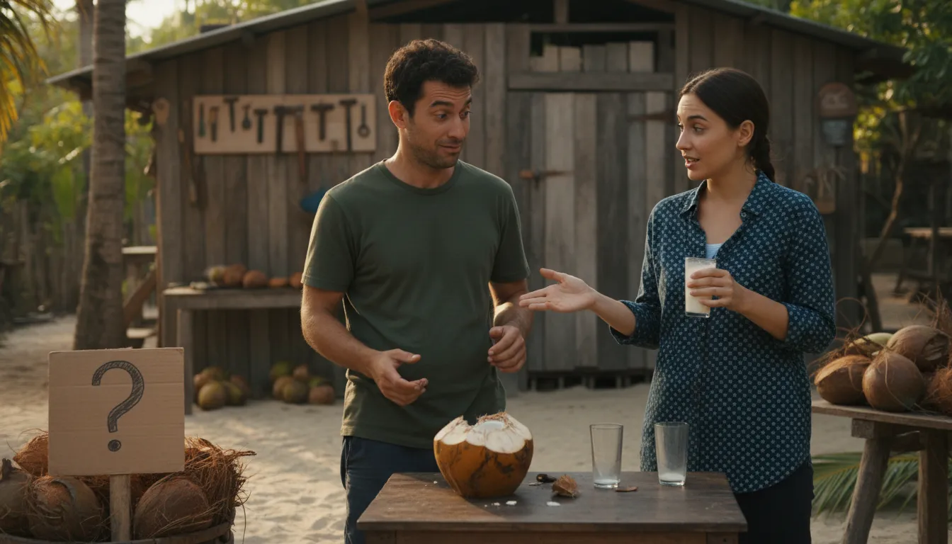 “that accounts for the milk in the coconut” kelimesinin çizimi: That explains a surprising or puzzling situation.