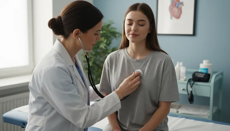Illustration of stethoscope: A medical device for listening to internal sounds.