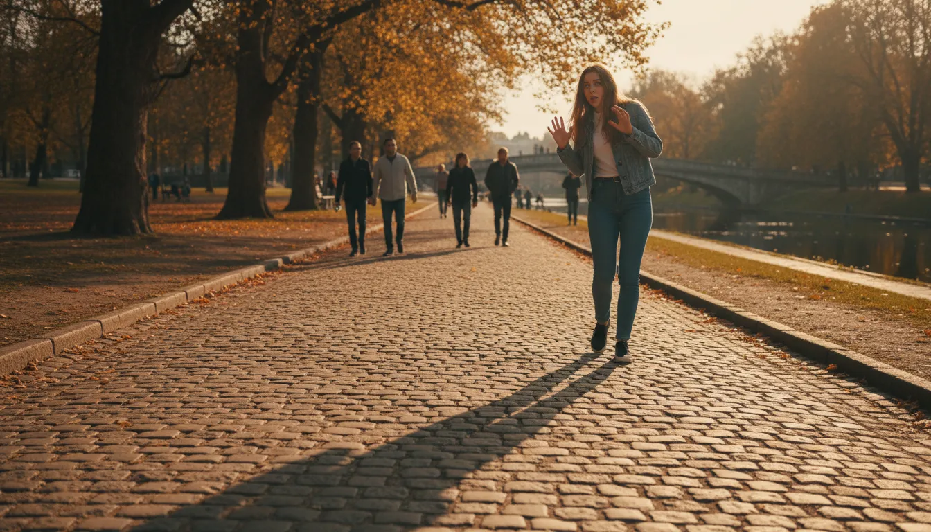 “afraid of one's own shadow” kelimesinin çizimi: Easily frightened or overly anxious.