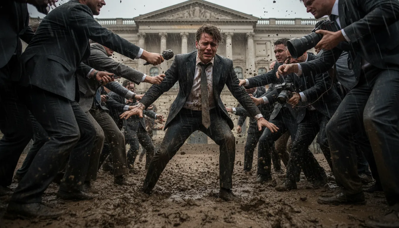ภาพประกอบของ drag through the mud: To damage someone's reputation.