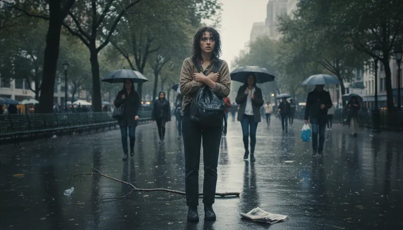 Illustration of come down in the last shower: To arrive late to a situation.