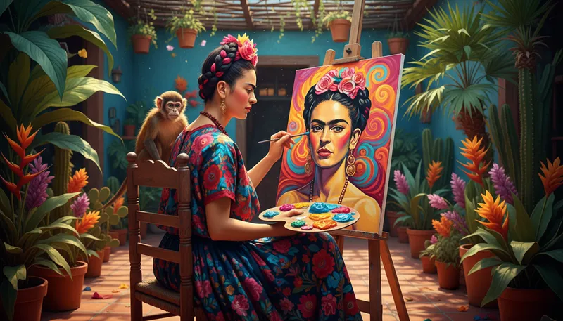 Illustration of frida: A name, often referring to a notable artist.