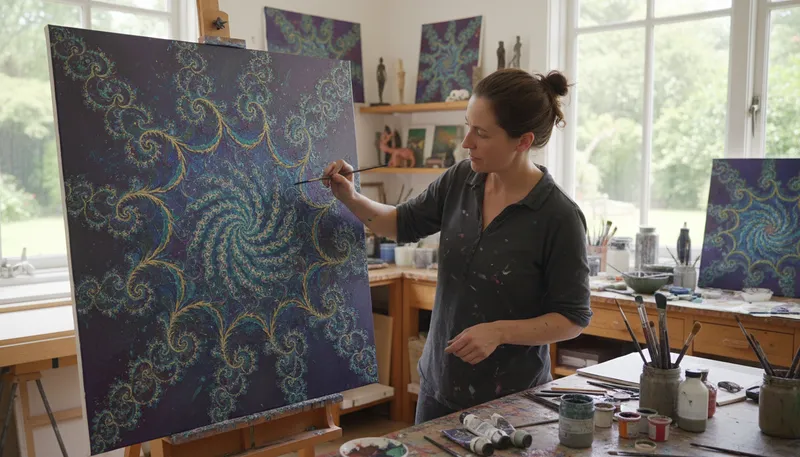 Illustration of fractal: A complex pattern that repeats at different scales.