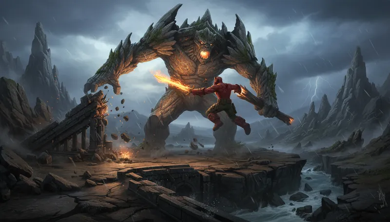 Illustration of hellboy: A fictional demon superhero character.