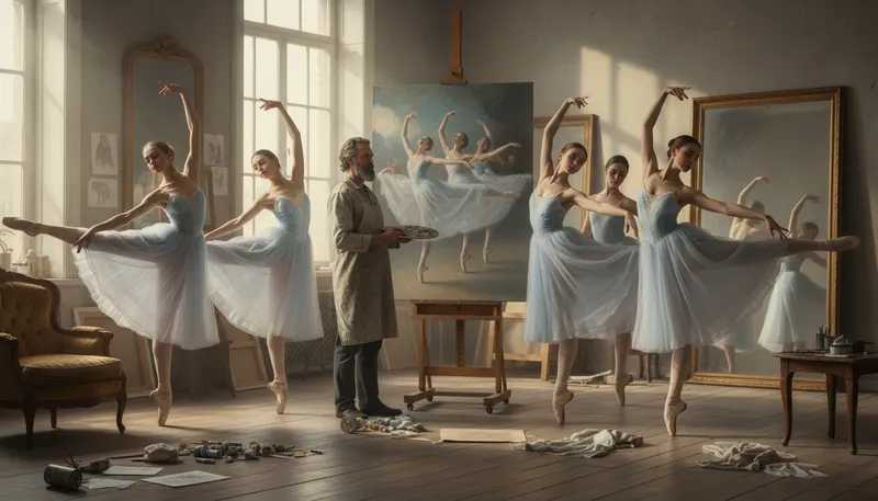 Illustration of degas: French artist known for ballet and dancers.
