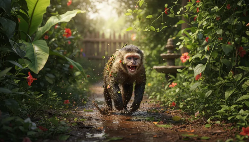 Illustration of mud monkey: A playful term for a messy child.