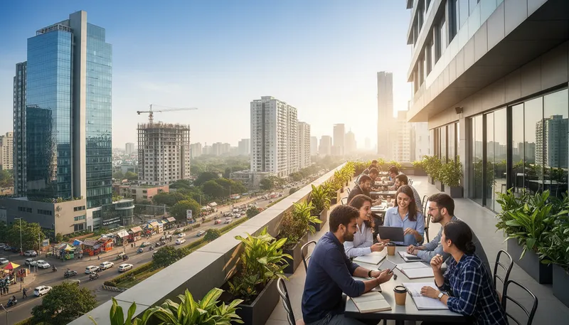 Illustration of gurgaon: A city in India known for technology firms.