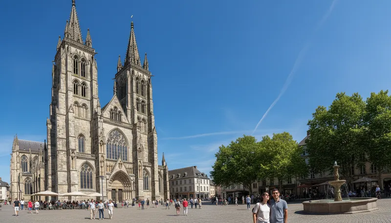 Illustration of minster: A large church or cathedral.