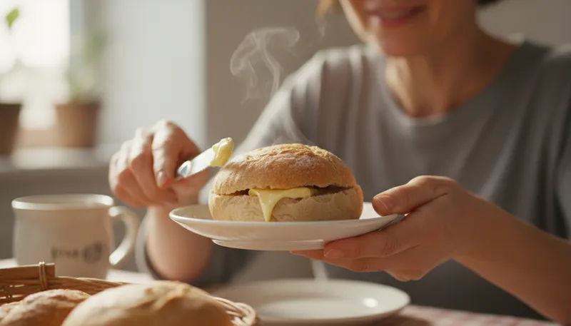 Illustration of roll: a small bread