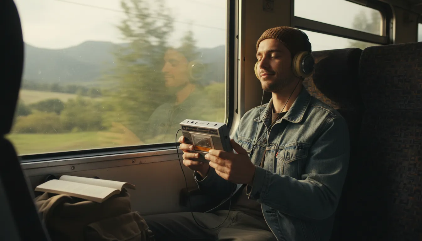 Walkman-এর ইলাস্ট্রেশন: A portable cassette or CD player.