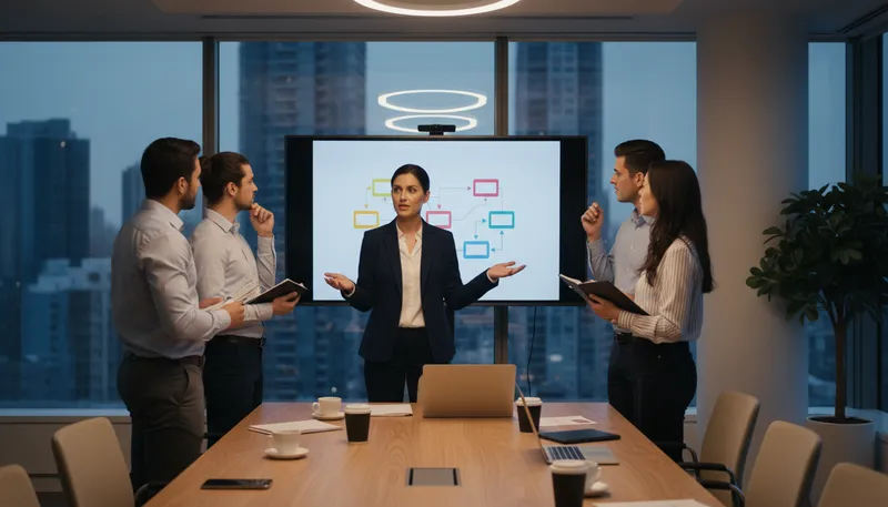 Illustration of management: people in charge of an organization