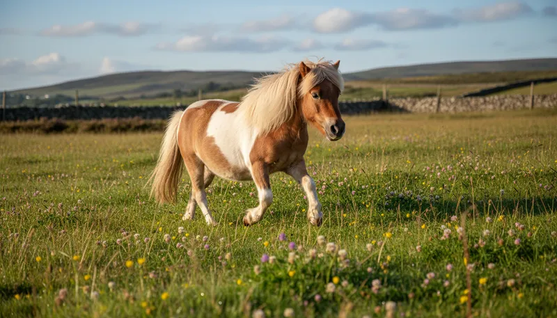 Illustration of shetland: A small, sturdy pony breed from Scotland.