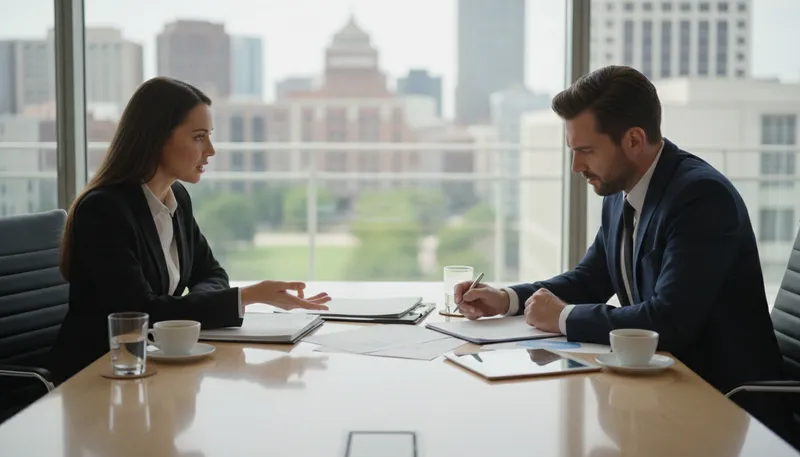 Illustration of negotiate: To discuss and reach an agreement.