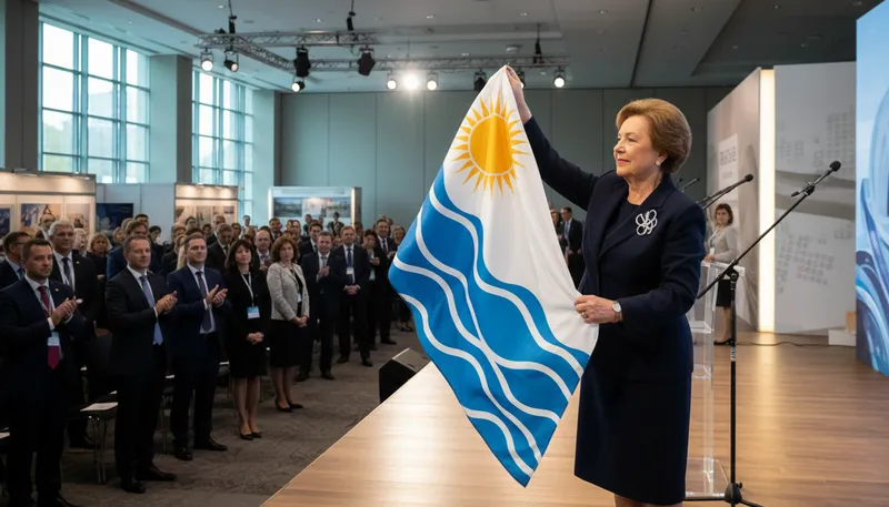 Illustration of show the flag: to demonstrate presence or support