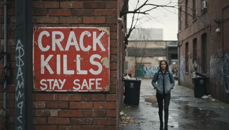 Illustration of crack kills: A warning about the dangers of crack cocaine.