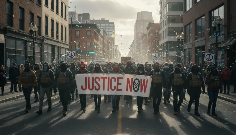Illustration of antifa: A political movement opposing fascism.