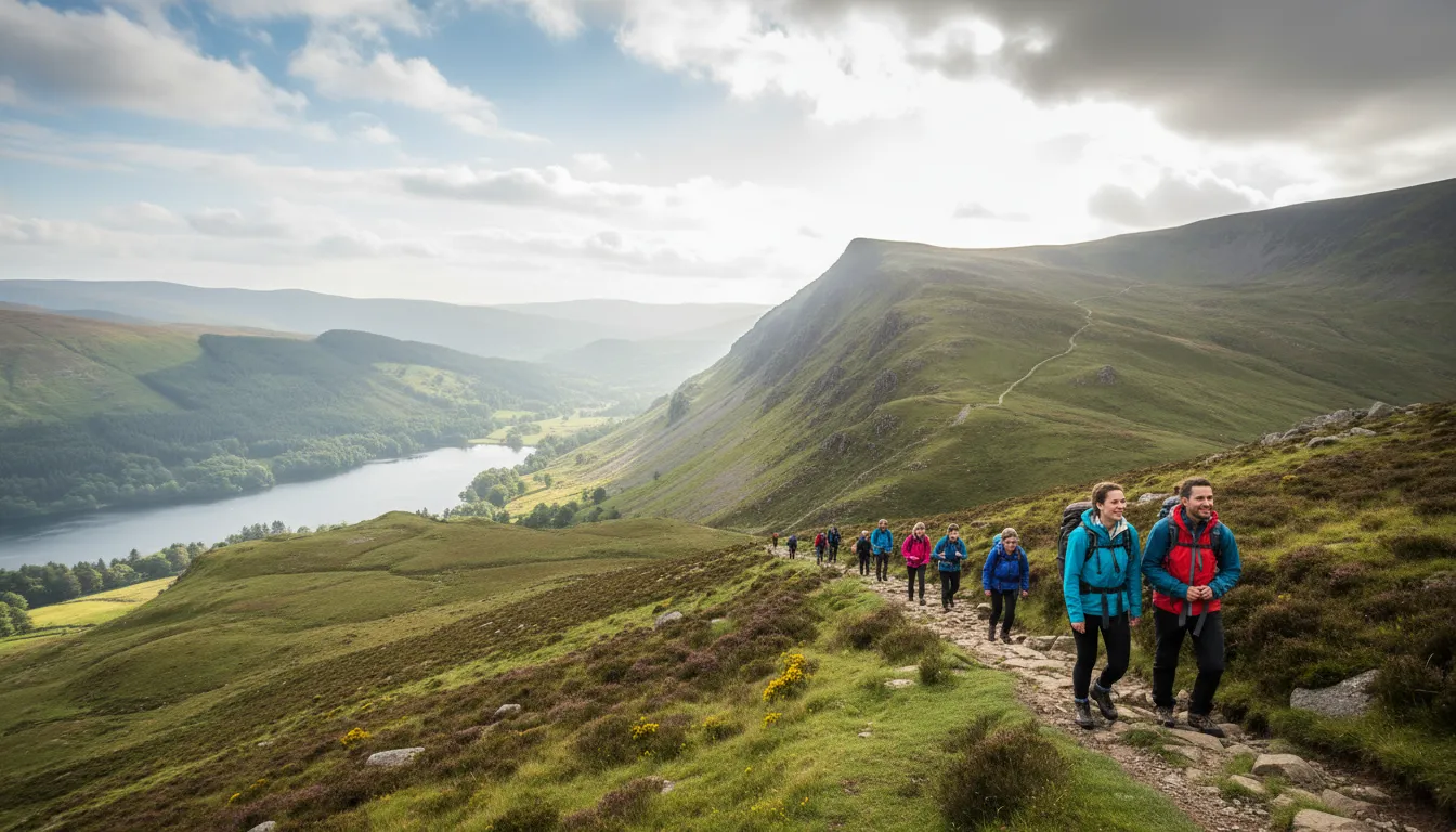 Иллюстрация Cumbria: A county in northwest England known for hills.