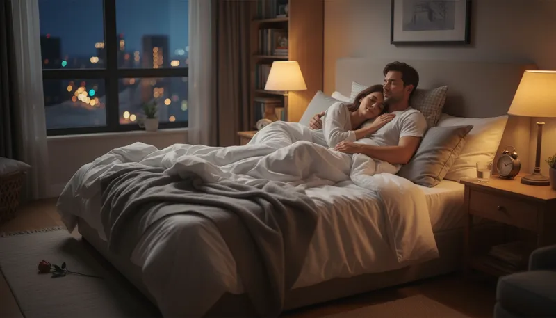 Illustration of lovemaking: The act of engaging in romantic sexual activity.
