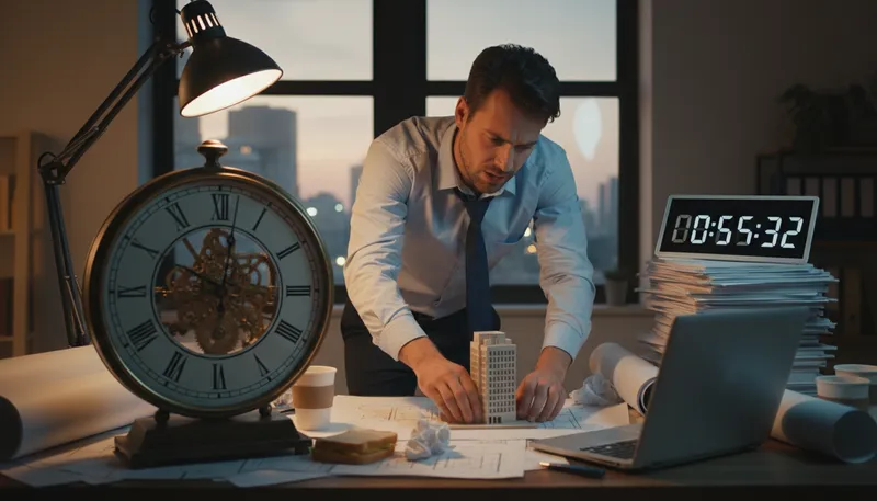 Illustration of time is ticking: time is passing quickly, urging action