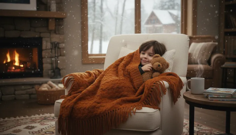 Illustration of blanket: A large piece of fabric for warmth.