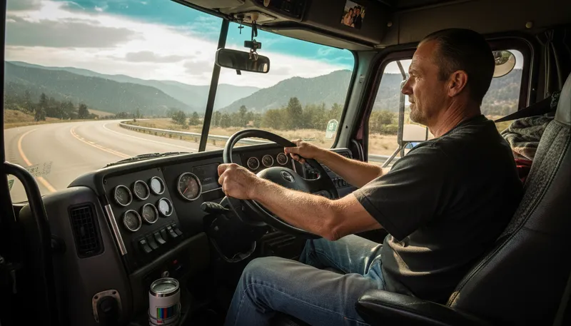 Illustration of cab: driver's compartment of a vehicle