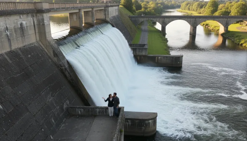 Illustration of water over the dam: past events that cannot be changed.