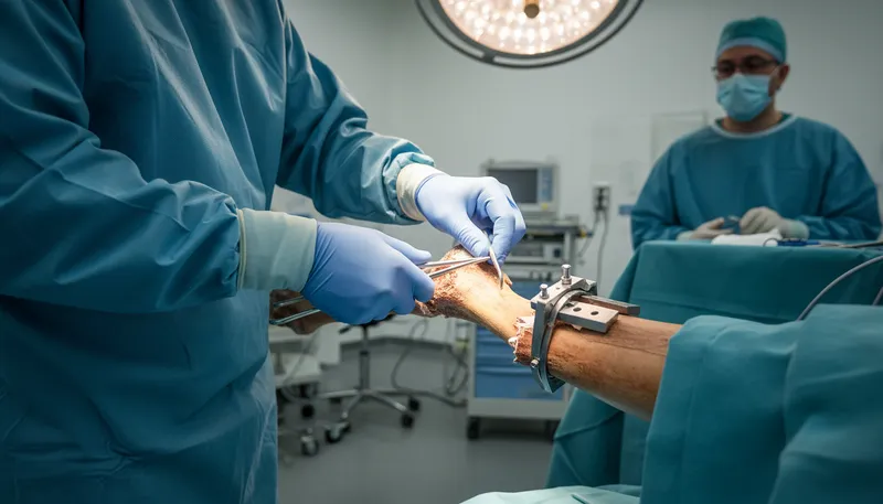 Illustration of surgeon: a doctor who performs operations