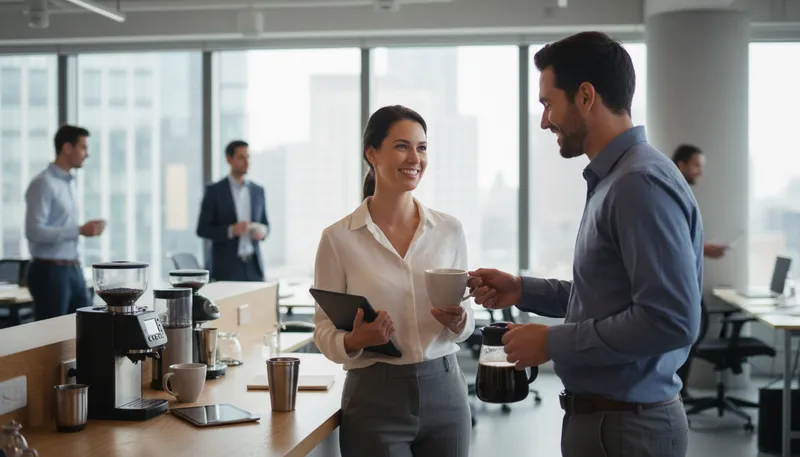 Illustration of work spouse: close, platonic relationship at work