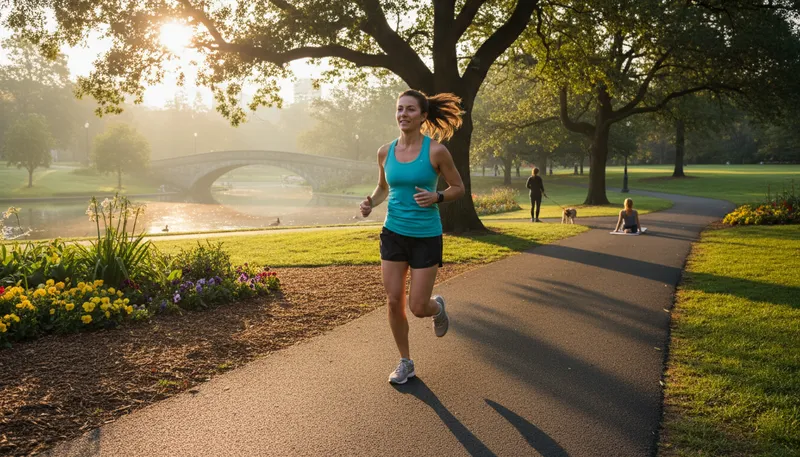 Illustration of jog: To run slowly for exercise.