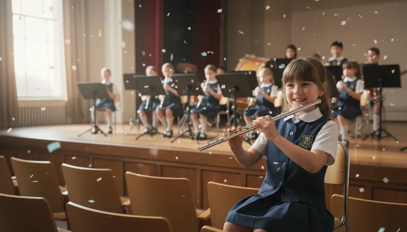 Illustration of piccolo: A small woodwind instrument with a high pitch.