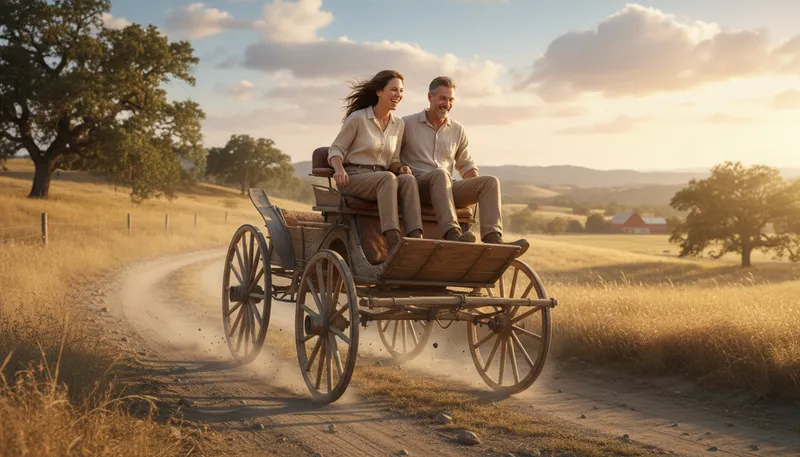 Illustration of buggy: A light vehicle for traveling over rough terrain.
