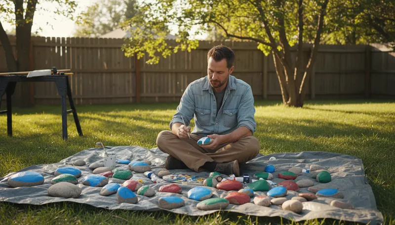 Illustration of painting rocks: A trivial or unimportant activity.