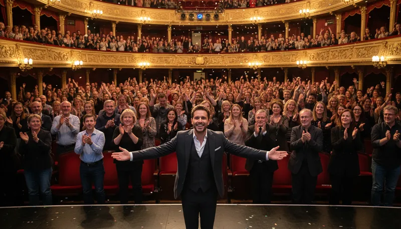 Illustration of big hand: applause or cheering from the audience