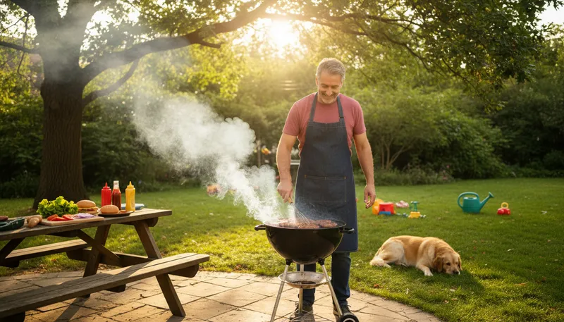 Illustration of grill: To cook food over direct heat.