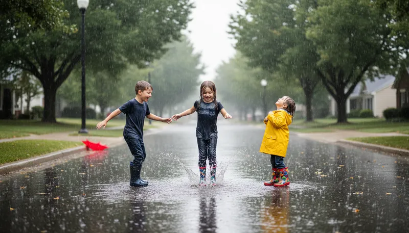 Illustration of get wet: become soaked with water.