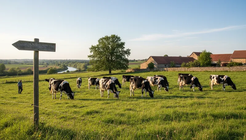 Illustration of northfield: A field located to the north; often rural.