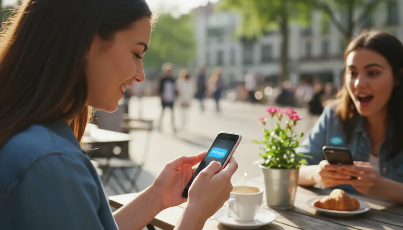 Illustration of imessage: Apple's messaging service.