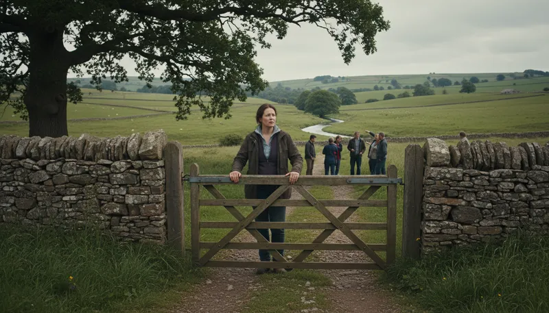 Illustration of stand in the gate: To wait or pause at an entrance.