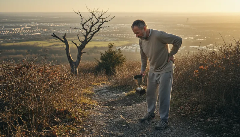 Illustration of over the hill: past the prime of life or age.