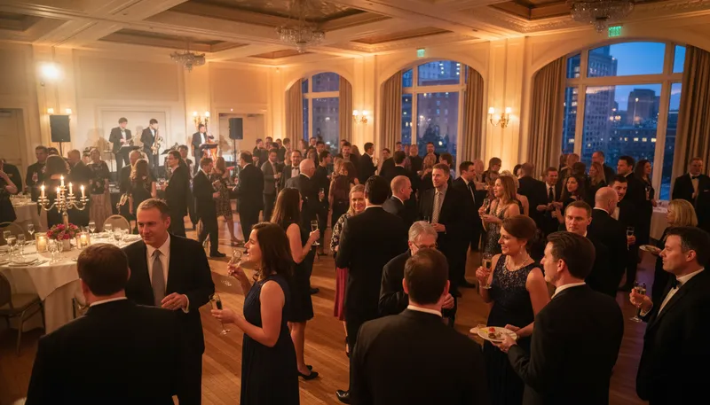 Illustration of recep: An abbreviation for a reception area or event.