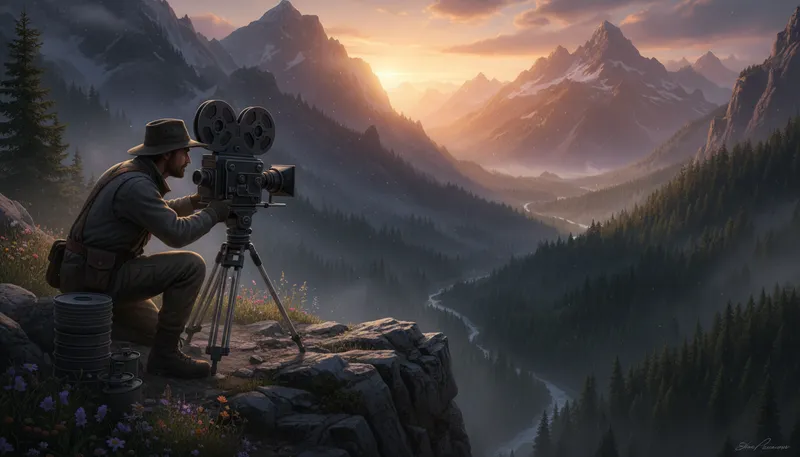 Illustration of cinematographer: Person responsible for filming movies.