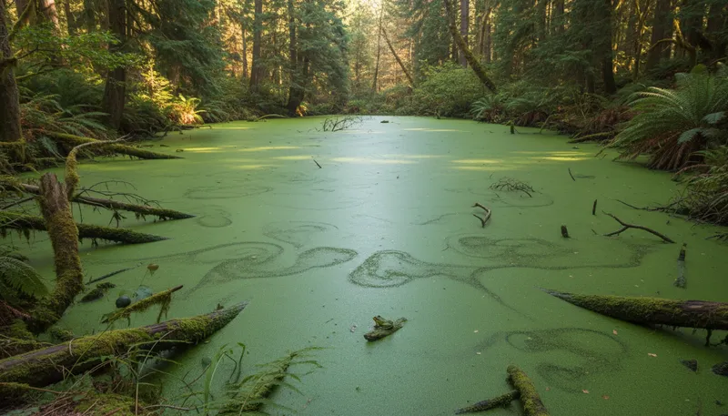Illustration of stagnant: Not flowing or moving; inactive.