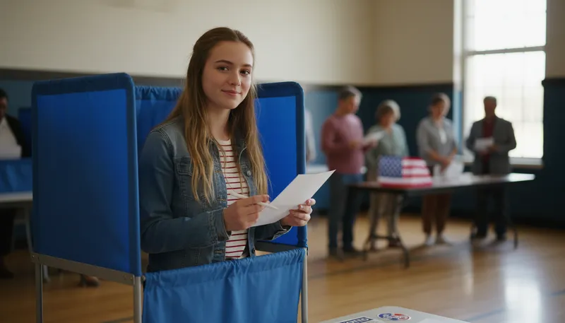 Illustration of old enough to vote: Legally permitted to vote.