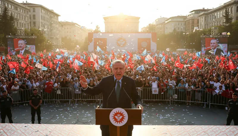 Illustration of erdoğan: A surname, often associated with a political figure.