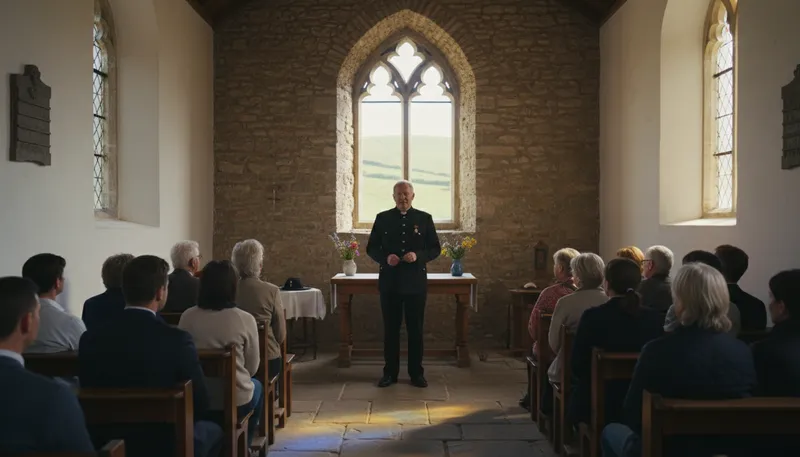 Illustration of chaplin: a clergyman in charge of a chapel