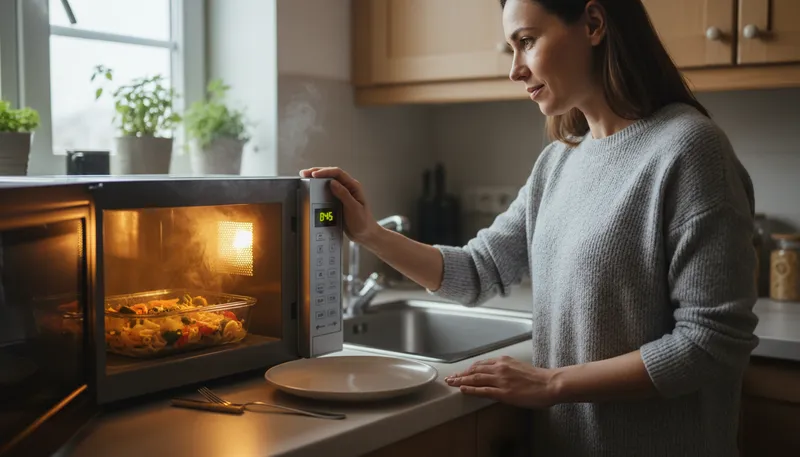 Illustration of microwave: electromagnetic wave used for cooking