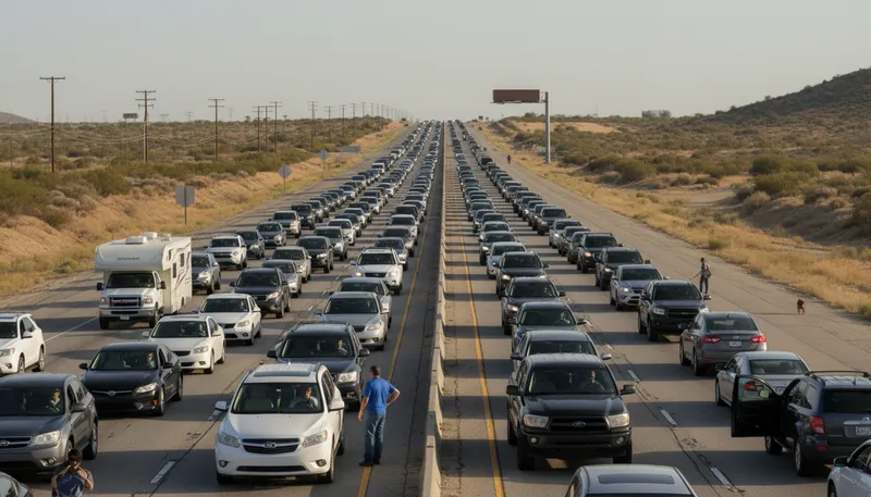 Illustration of standstill: Complete stop in movement or progress.