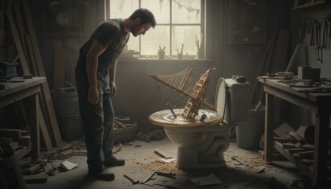 Ilustrasi go down the toilet: wasted or lost completely