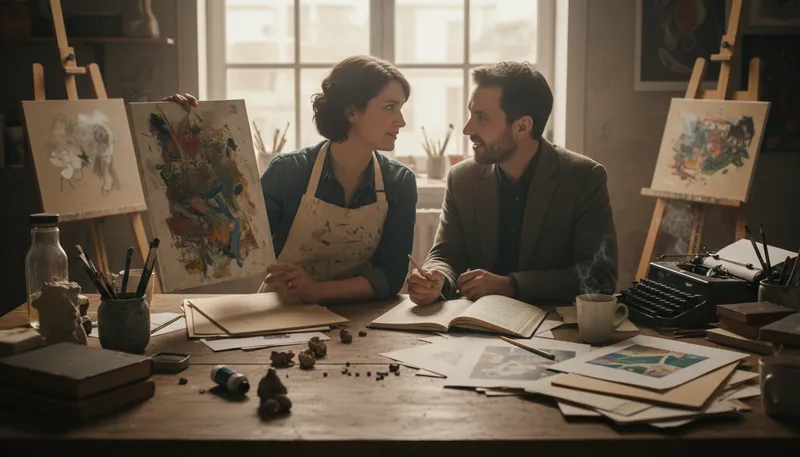 Illustration of collaborator: A person who works together on a project.